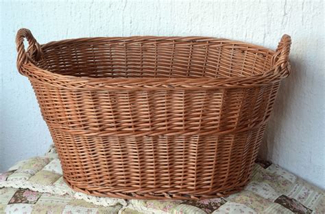 very large wicker laundry basket.